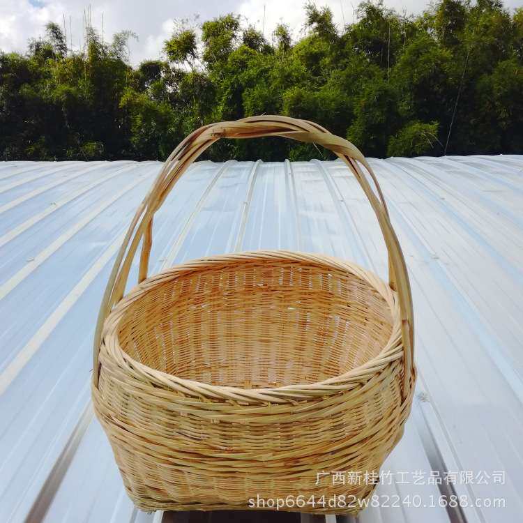 竹编提篮家用编织箩筐喜事新房商超推头薪蓕工艺