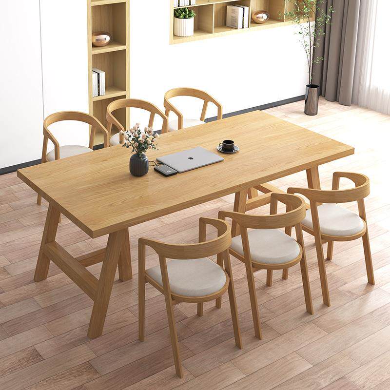 纯实木餐桌日式长桌大板桌子家用原木家具办公双人书桌组合餐桌椅