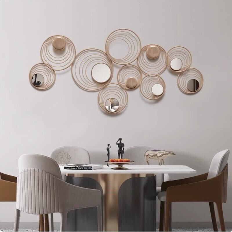 现代轻奢墙d饰铁艺壁饰客厅墙面金属挂件壁挂装饰创意立体床头挂