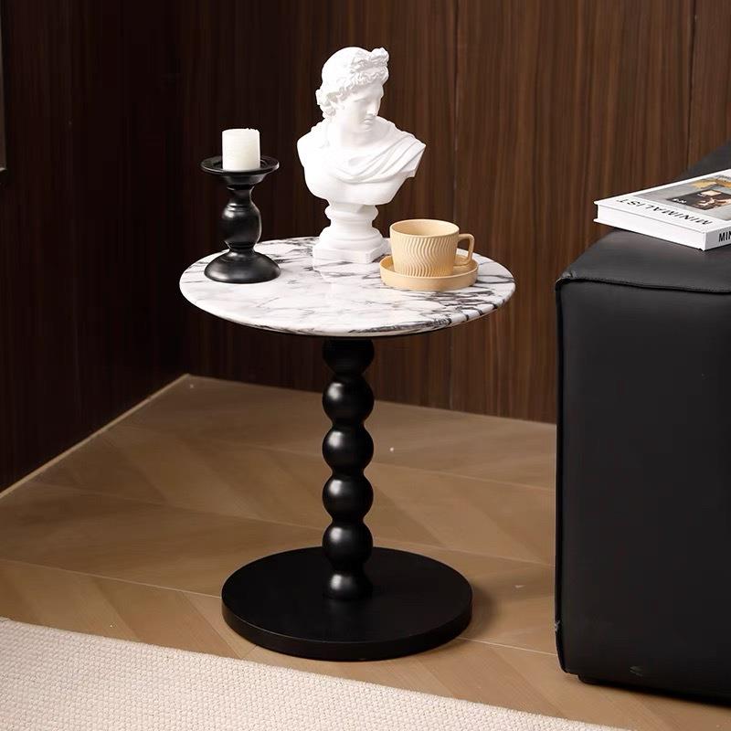 法式实木边几沙发角几客厅小圆桌移动迷你茶几网红阳台茶桌咖啡桌