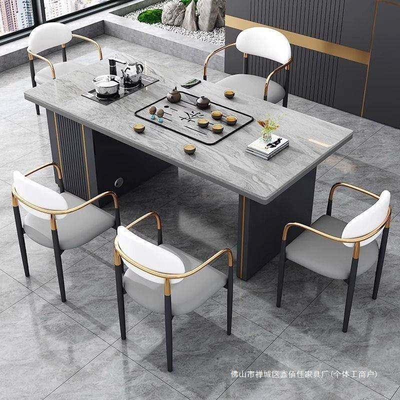 岩板茶桌椅组合现代简约办公茶台小户型客厅家用轻奢茶桌茶台组合,3C数码配件,其它配件,淘宝优惠券,粉丝福利购,淘宝优惠卷