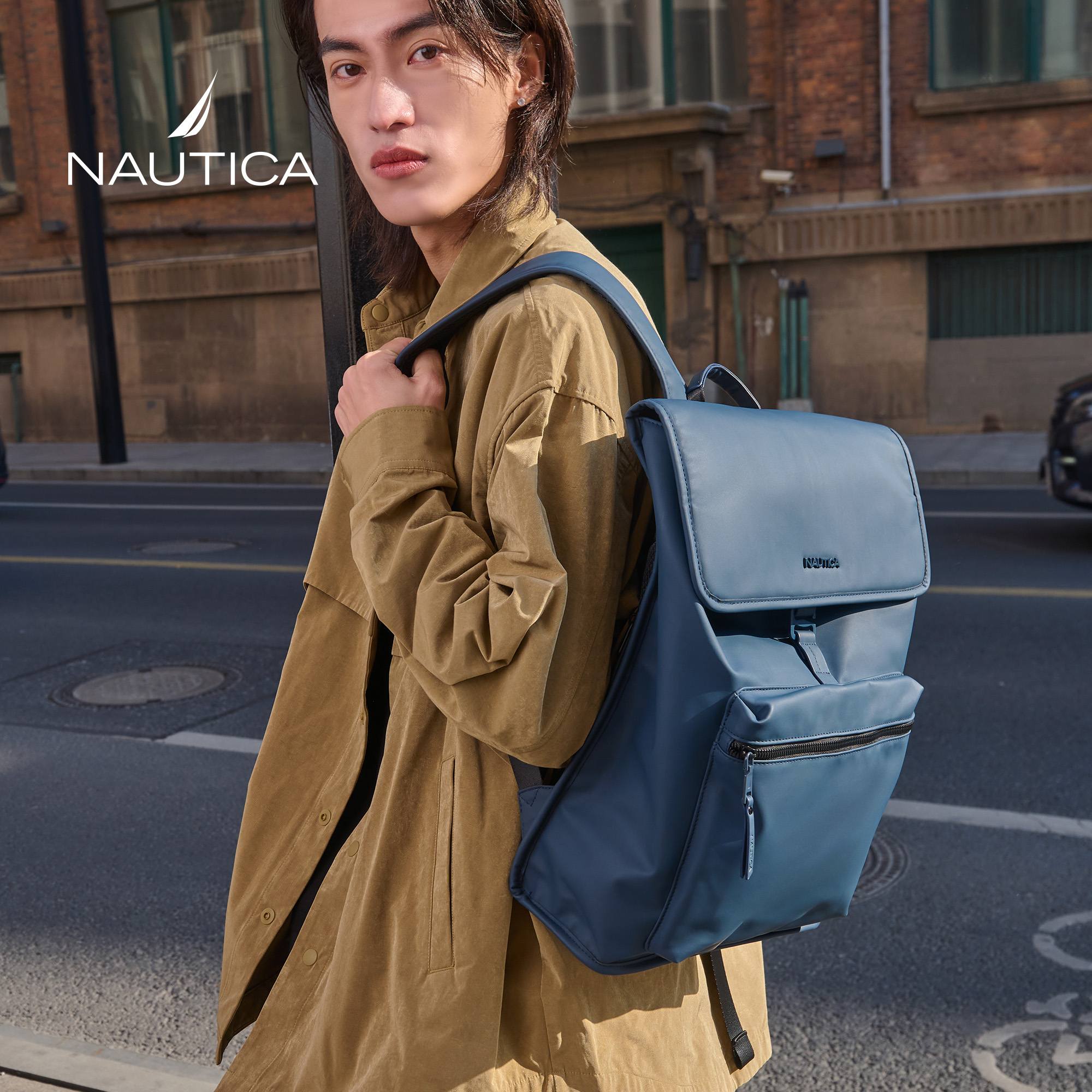 nautica/诺帝卡双肩包男士背包大容量时尚休闲旅行通勤包电脑包