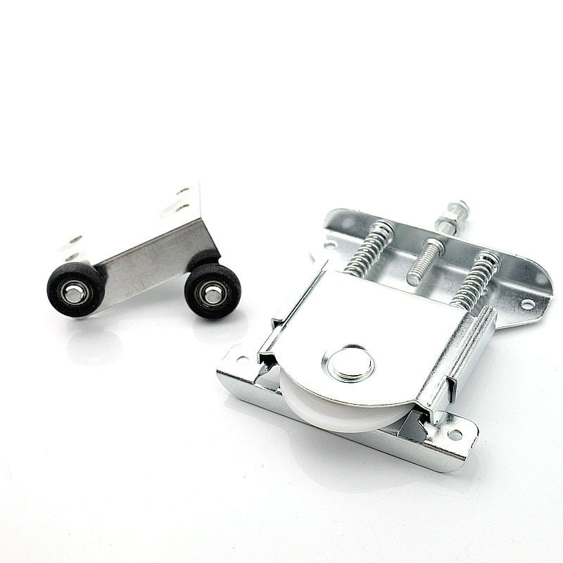 免开孔重型家具衣柜移门滑轮推拉橱柜趟门滚轮明装轮子轨道槽配件