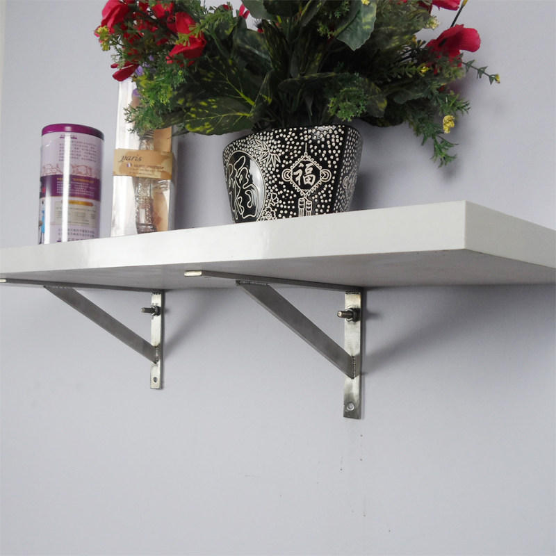 实心加厚304不锈钢三角支架台盆支撑架墙上隔板壁挂架可定制书架