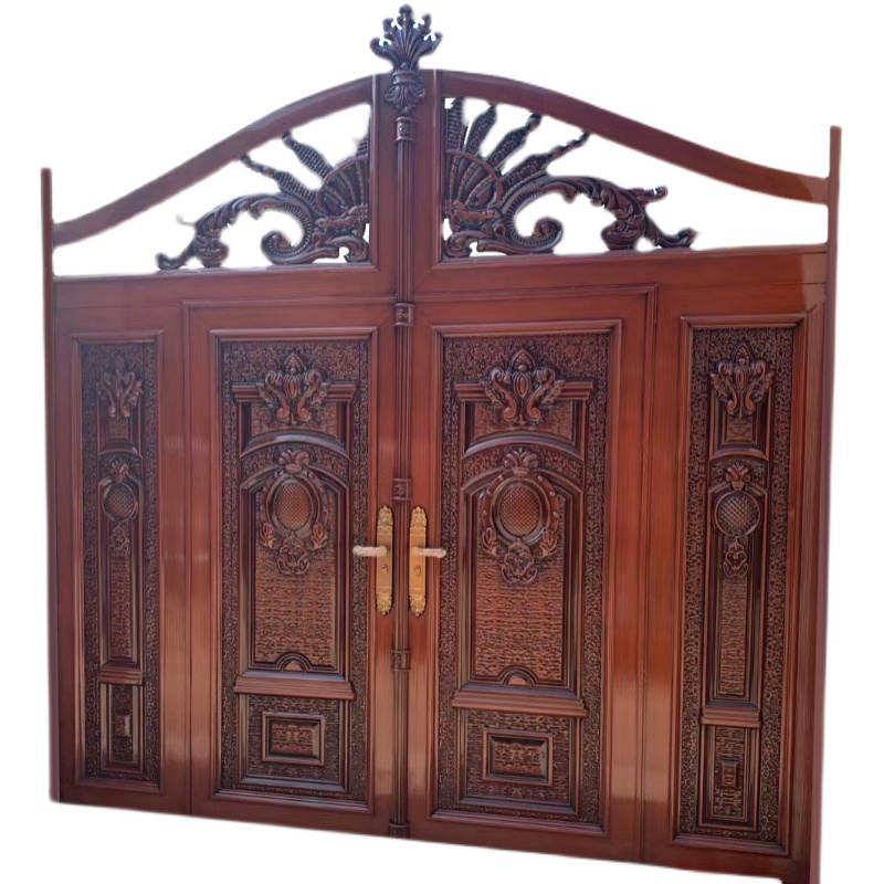 乡村自建房庭院烤k漆大门农村双开进户大门别墅双扇入户门新款定