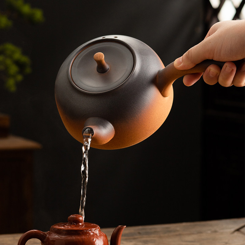 复古烧水壶陶壶木碳烤炉煮茶壶明火户外陶瓷养生壶柴烧家用电陶炉