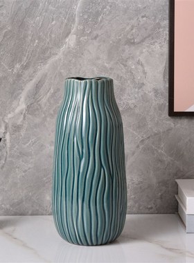 出口陶瓷鲜花插花瓶乔迁婚礼花瓶家G居客厅桌面摆件百合干玫瑰