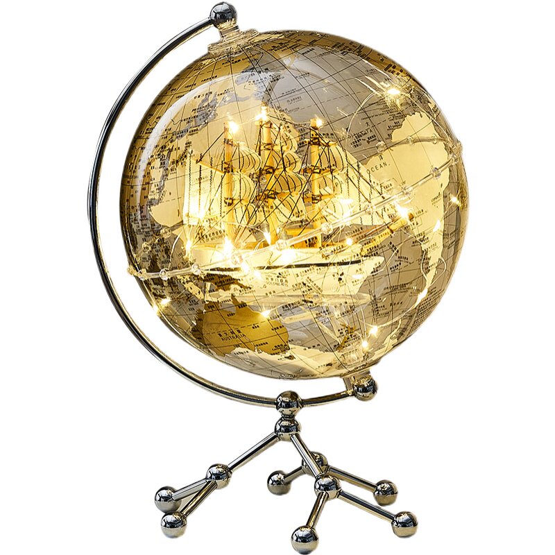 轻奢一帆风顺地球仪客厅办公室书柜卧室摆件男孩家居儿童房装饰品