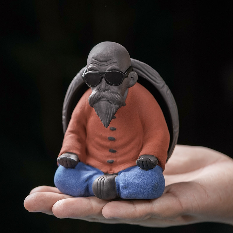 创意两用龟爷爷茶过滤紫砂茶宠摆件个性茶具精品茶台茶玩茶道配件