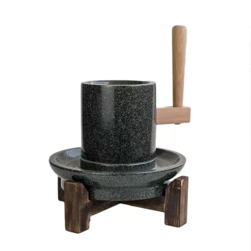 宋代点茶石磨研磨茶叶抹茶石v磨茶粉工具磨具茶碾磨茶器茶臼400目