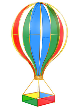 铁艺道具贴膜热气球室外公园场景布置商场美陈挂件橱窗装饰摆件