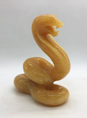 天然米黄玉蛇动物手工桌面摆件家居简约I客厅摆放朋友同事日常送