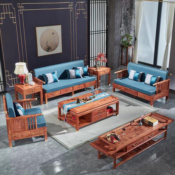 新中式红木家具花梨木软体贵妃转角沙发实木客厅刺猬紫檀拐角沙发