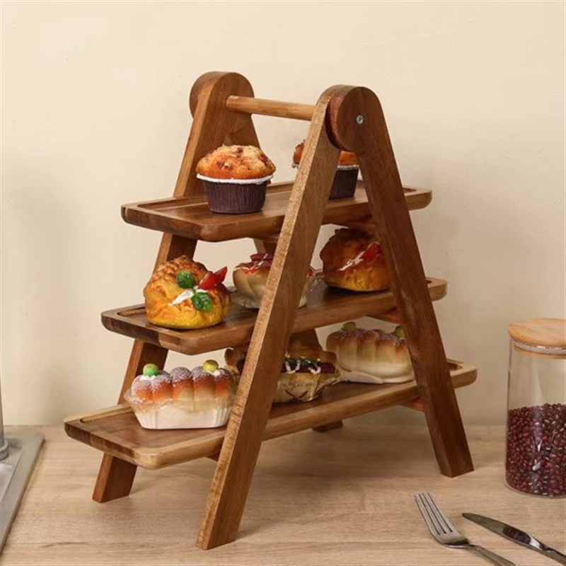 酒店品桐木整理思放店置物架三层木菜厨I房木质托盘相收纳火锅菜