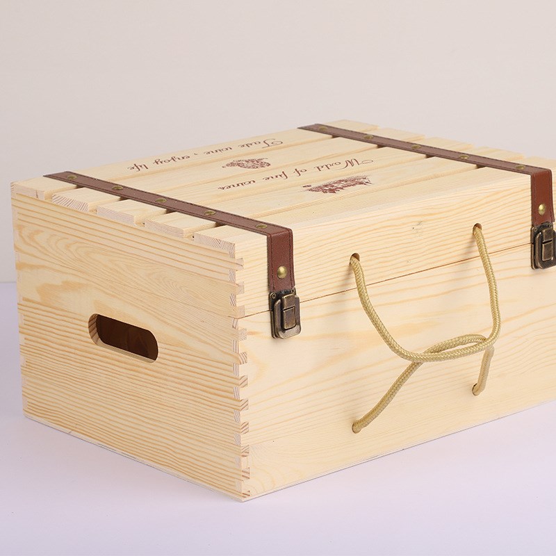 红酒盒六支包装盒红酒木箱酒盒红酒木盒子葡萄包装礼Y品盒木酒箱