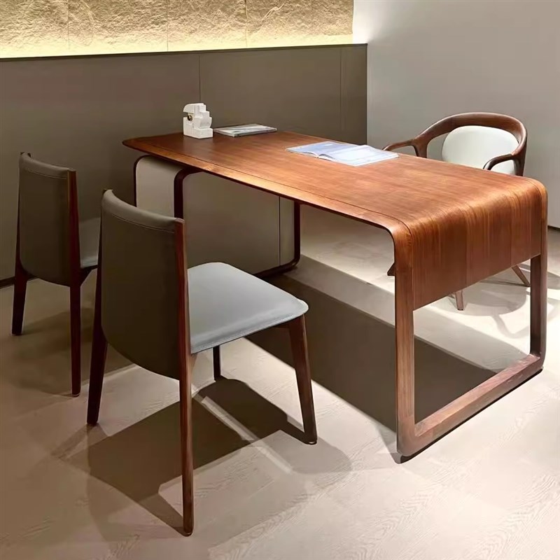 新中式黑胡桃白蜡木茶桌椅组合禅意家用客厅泡茶桌W酒店别墅茶台