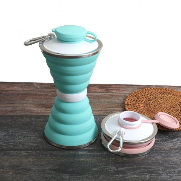 食用级硅胶折叠随手便携水杯可伸缩大容量户外旅行可装开水软水壶,餐饮具,运动壶/旅行壶,淘宝优惠券,粉丝福利购,淘宝优惠卷