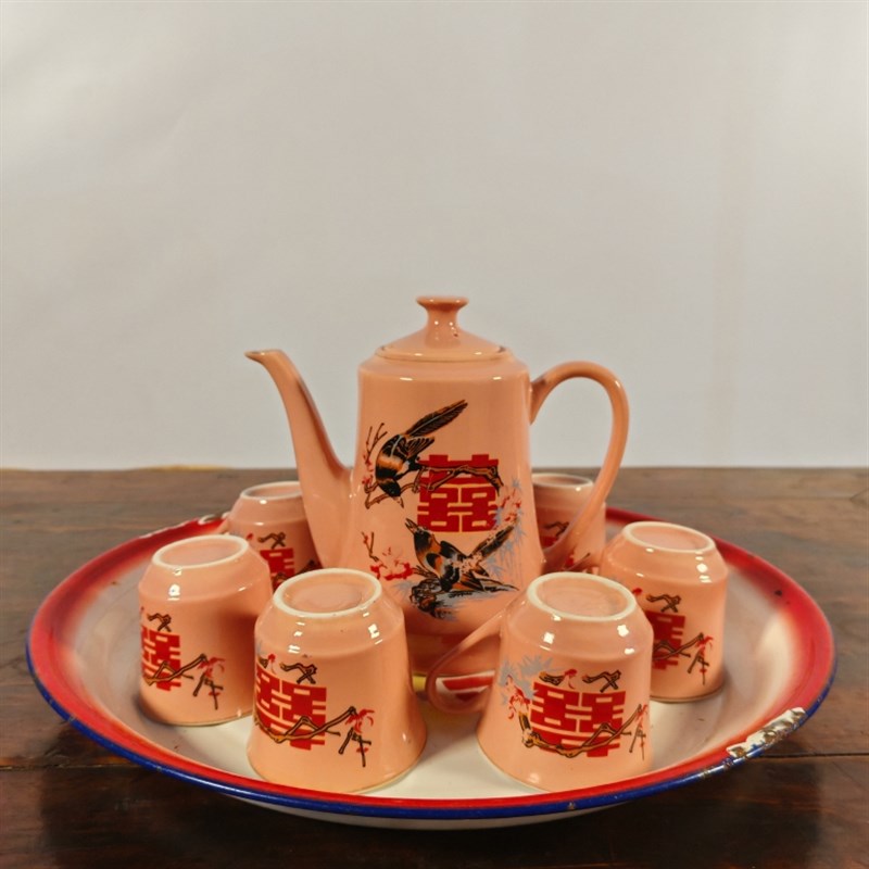 民俗老物件老茶壶茶碗茶盘旧茶具怀旧复古摆件民俗馆X展览装饰摆