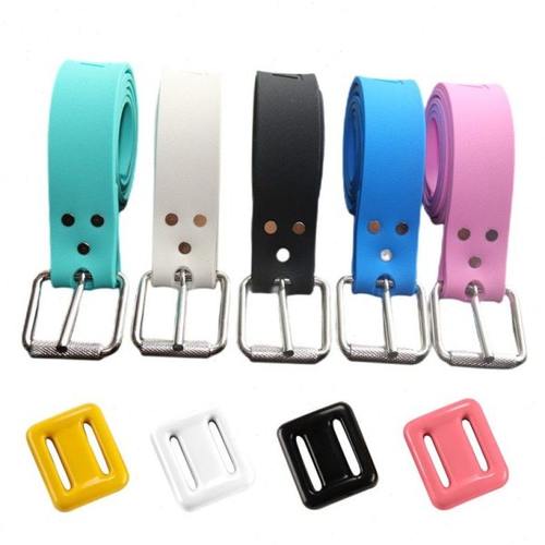 自由潜配重腰带 硅胶+316不锈钢快卸扣 潜水包胶铅块负重皮带水肺