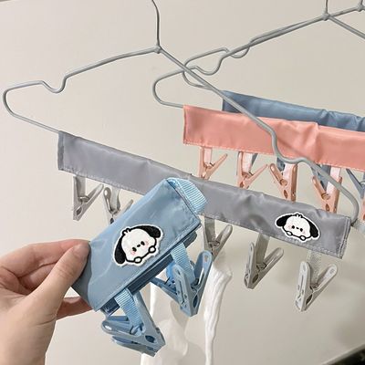 晾衣架衣架旅行出差便携挂架晒衣晾晒旅游神器内衣袜子可折叠夹子