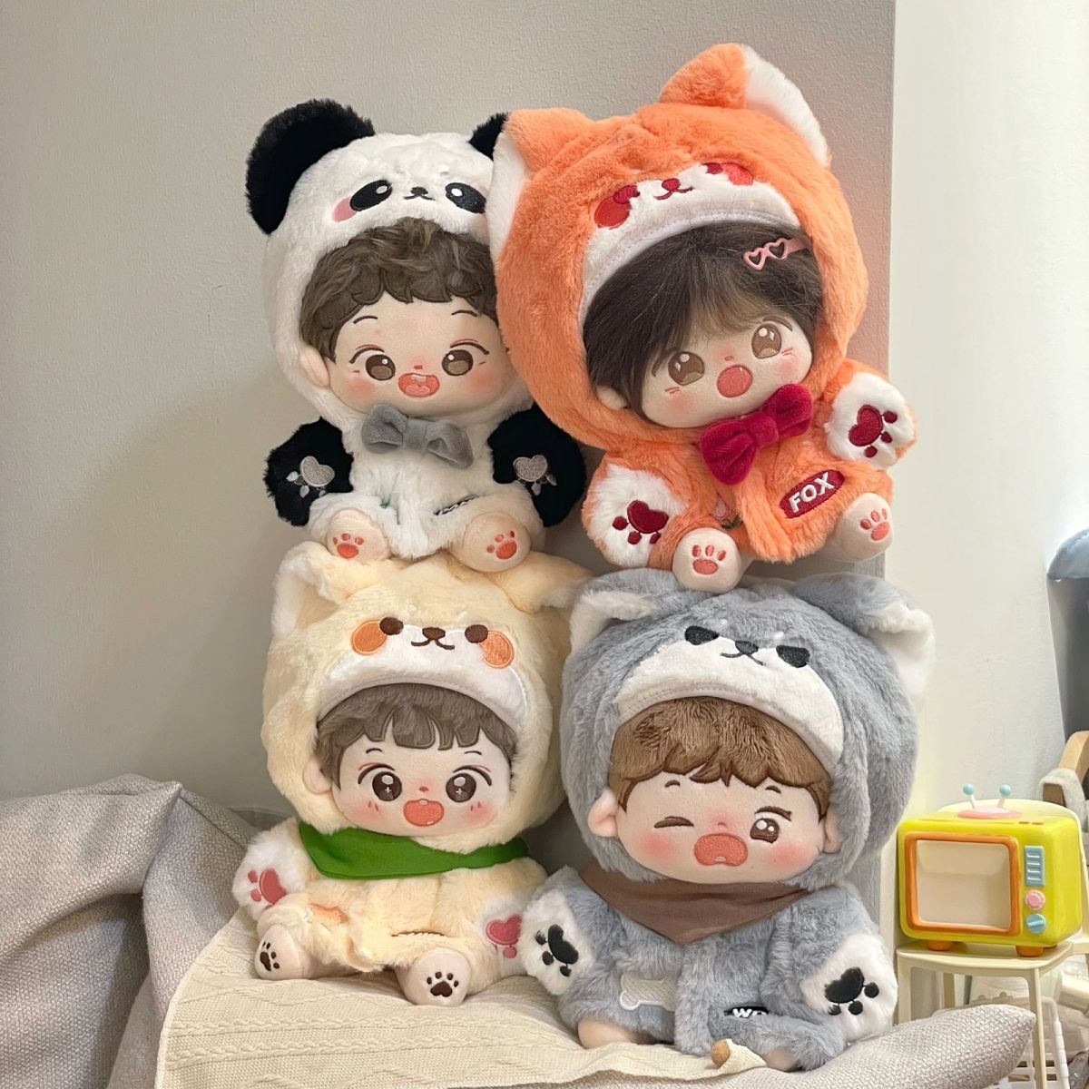 现货20cm可爱毛绒外套【动物派对】无属性原创娃衣超萌时代少年团