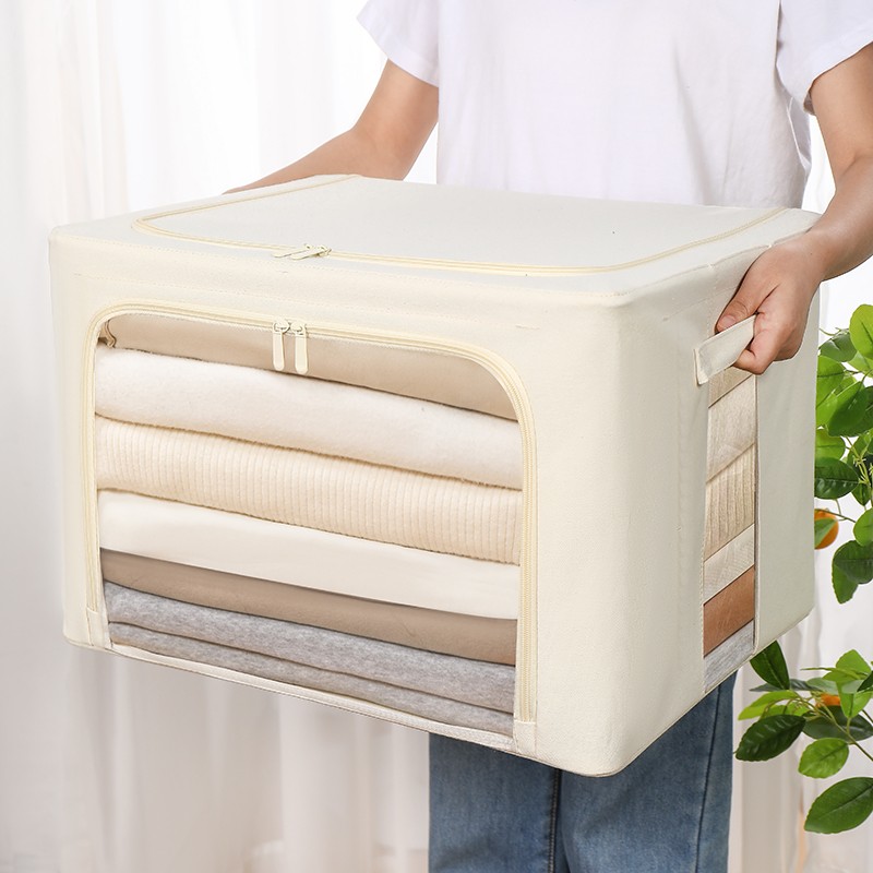 【清仓】两开门66L百纳箱衣柜棉被大容量家用水洗折叠收纳箱