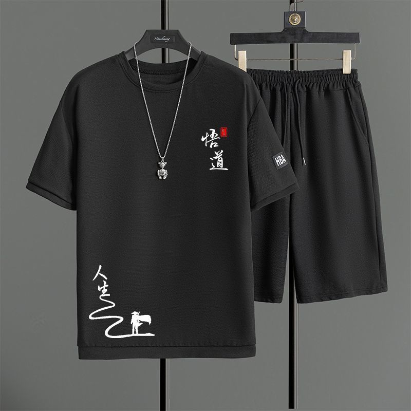 尘式夏季短袖五分裤速干休闲男装大码新款