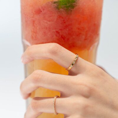 【小器饰品】蜂巢镶嵌小锆石女士戒指立体感间隔精致优雅灵魂百搭