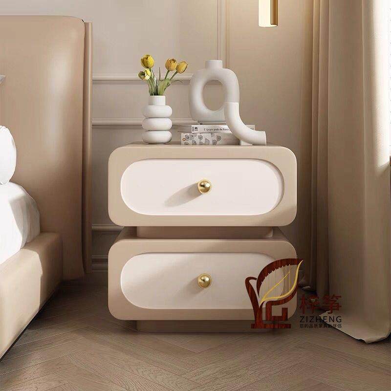 意式极简轻奢实木床头柜简约现代法式奶油风储物柜黑色皮质床边柜,3C数码配件,其它配件,淘宝优惠券,粉丝福利购,淘宝优惠卷