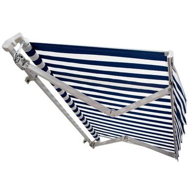 双主梁抗风伸缩式遮阳篷 手摇电动门市门店加强型曲臂户外遮阳篷