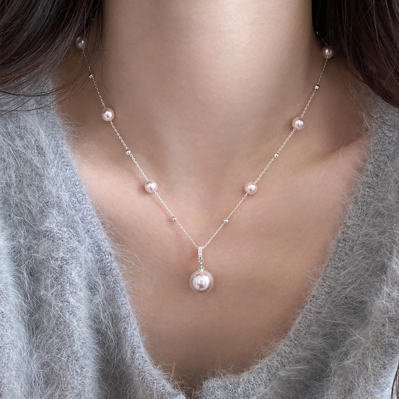 满天星珍珠项链配饰女夏季锁骨链轻奢小众高级感不掉色颈链饰品