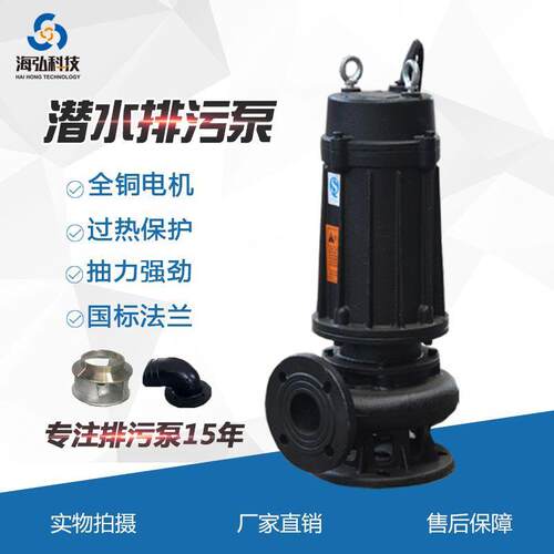 WQ潜水排污泵QW移动式无堵塞污水泵法兰口工业潜污泵供应
