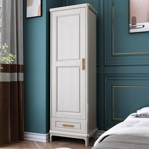 现代简约实木衣柜小户型单门窄柜家用卧室儿童衣柜单人衣橱储物柜