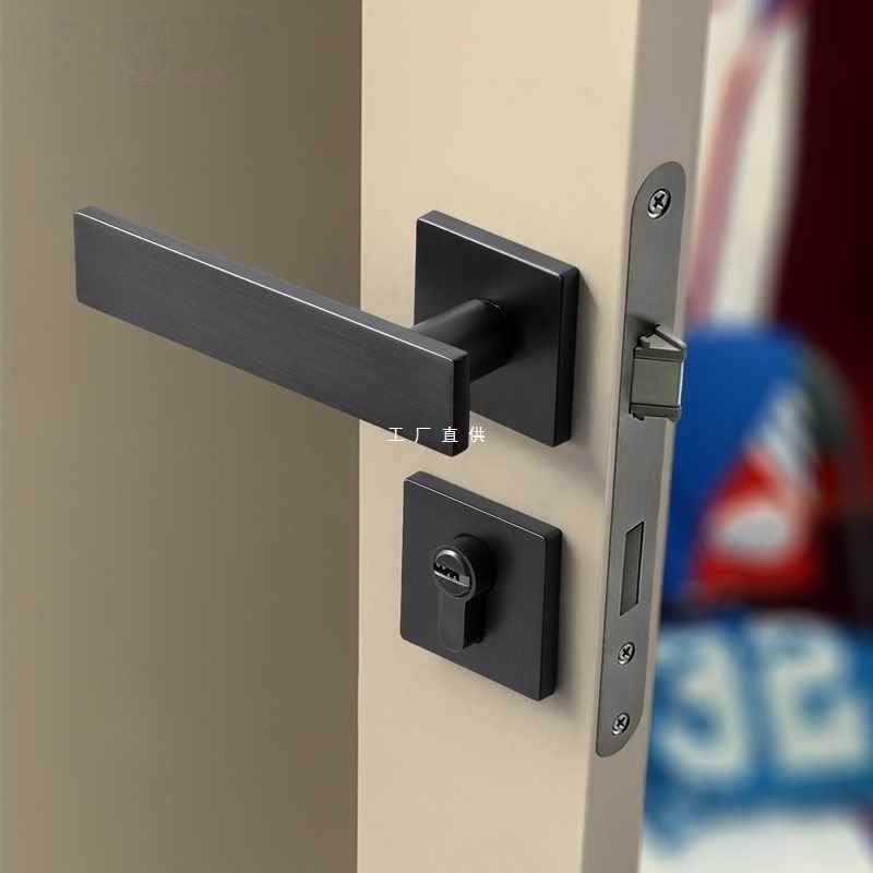 黑灰门锁室内卧室现代简约房门锁轻奢磁吸静音家用木门门锁,清洗/食品/商业设备,风口/风叶/风机配件,淘宝优惠券,粉丝福利购,淘宝优惠卷
