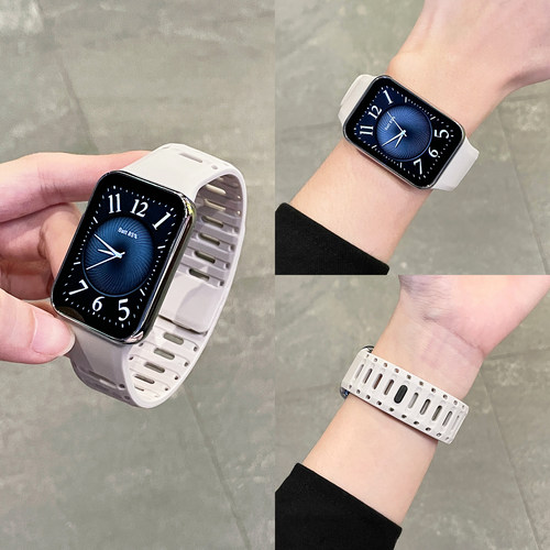 适用红米手表watch6表带Redmi Watch5/4磁吸运动表链红米5代男女鲨鱼纹高级感小米手环10Pro腕带非原装9Pro