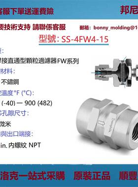 SS-4FW4-15世伟洛克Swagelok不锈钢全焊接直通过滤器