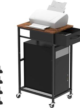 爆款热销存储抽屉2层木移动CPU架移动打印机适用家庭办公室