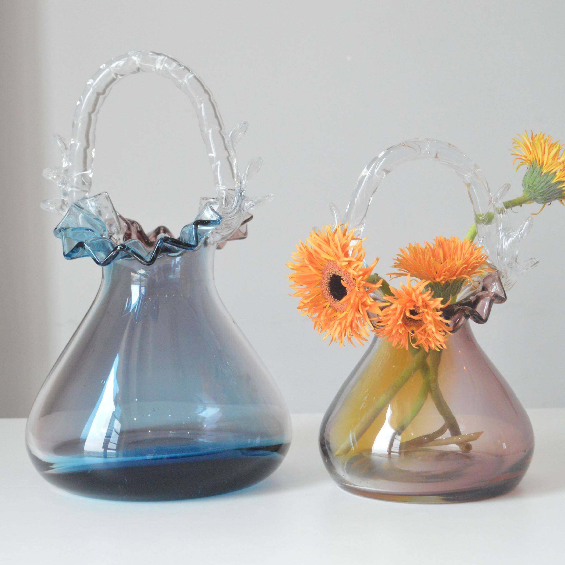 轻奢欧式炫彩渐变手提玻璃花瓶轻奢摆件创意琉璃艺术花瓶家居装饰,清洗/食品/商业设备,风口/风叶/风机配件,淘宝优惠券,粉丝福利购,淘宝优惠卷