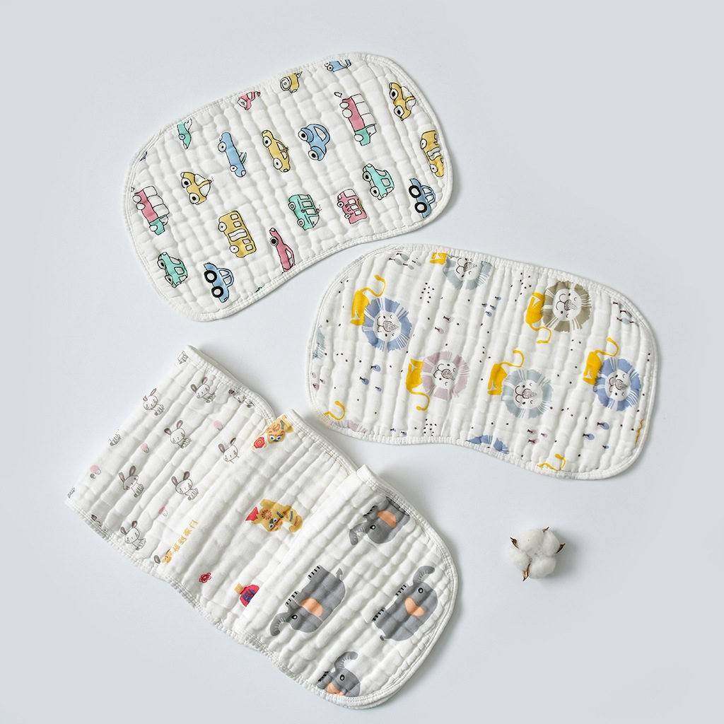 a类纱布婴儿云片枕宝宝枕头透气平枕巾防吐奶柔软纯棉十层加厚