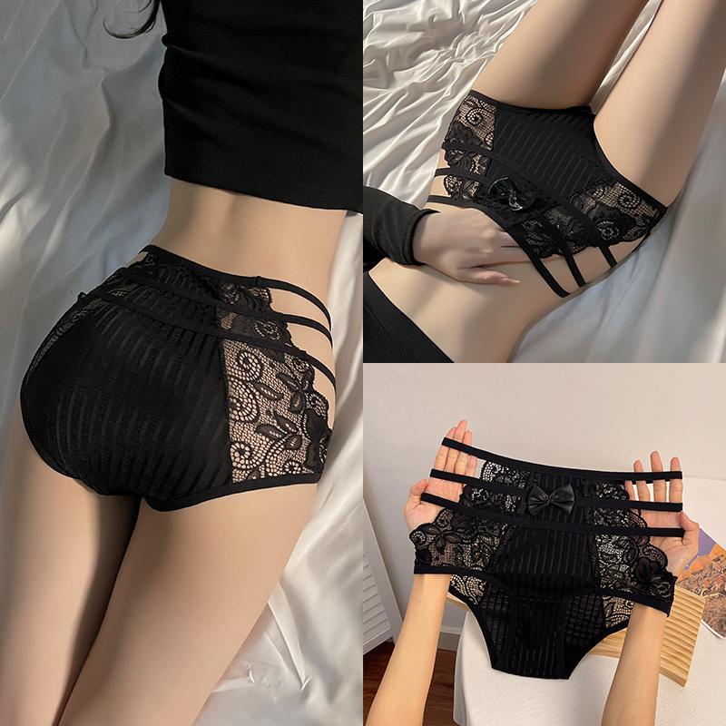 新款性感高腰蕾丝女士内裤塑身连体收腹提臀大码薄款网纱透气无痕