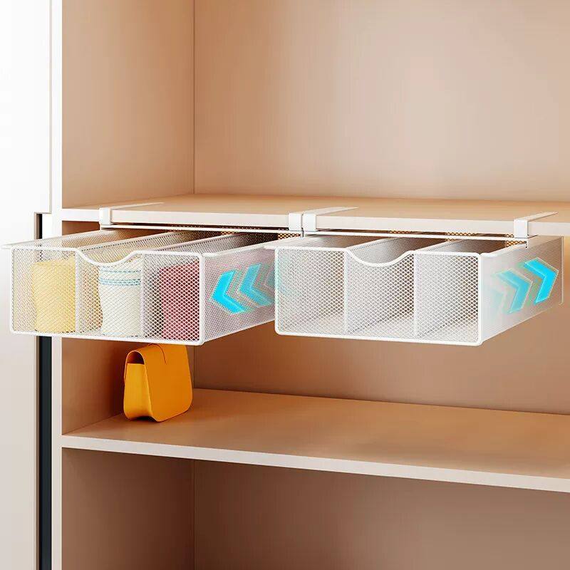 衣柜内下挂式内衣内裤收纳盒袜子抽屉整理神器分格三合一抽拉篮筐,收纳整理,内衣收纳盒,淘宝优惠券,粉丝福利购,淘宝优惠卷