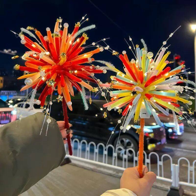 七彩扭扭棒烟花灯新年手工diy材料包发光新年装饰头饰出片神器女,节庆用品/礼品,灯笼材料包,淘宝优惠券,粉丝福利购,淘宝优惠卷