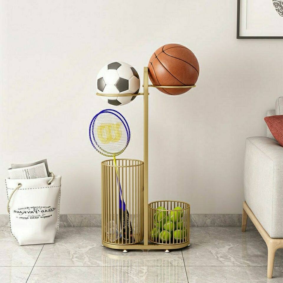 篮球足球架子网球羽毛球收纳架置物架摆设运动器材收纳潮流
