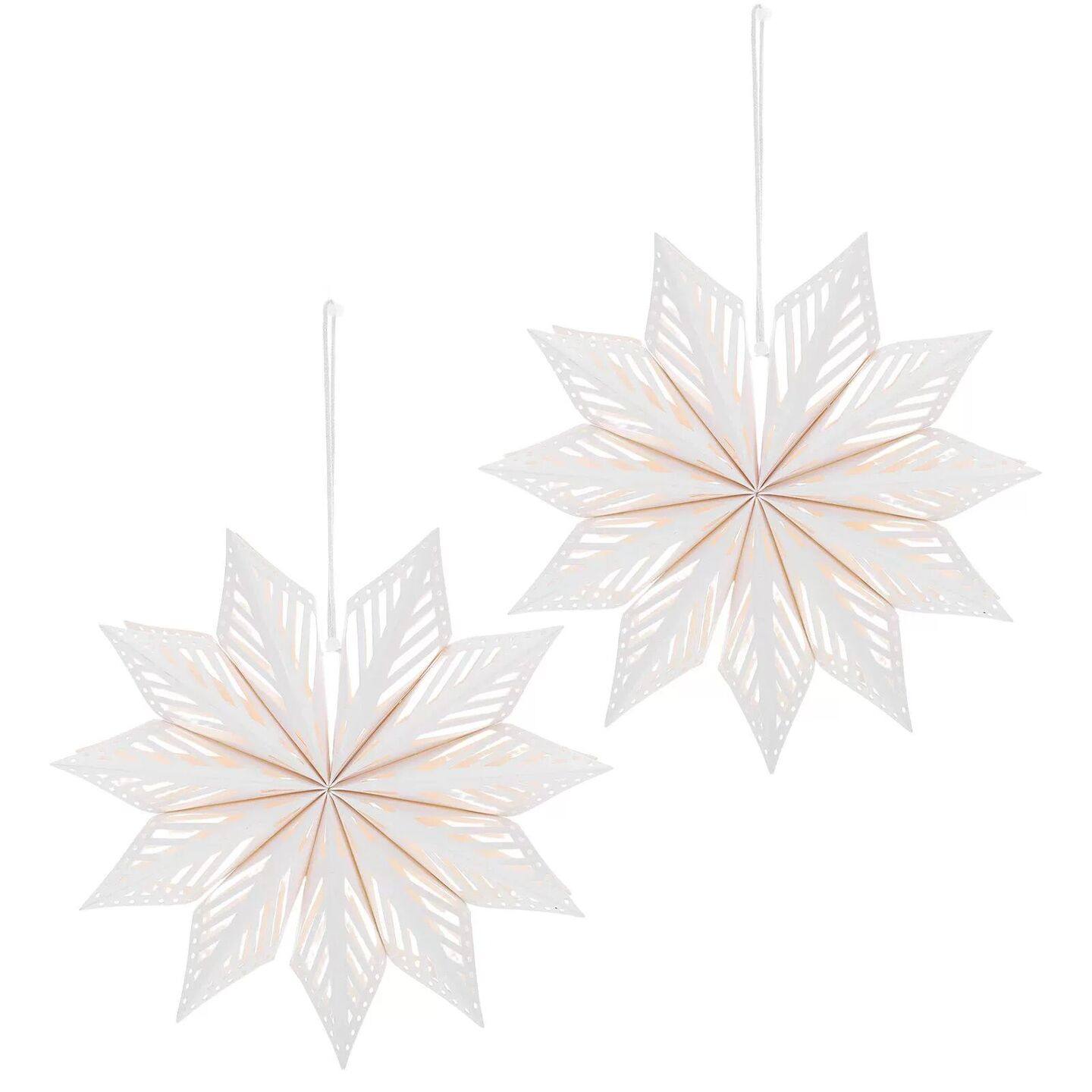 2Pcs Foldable 3D Snowflake Hanging Decorations Paper Craft O