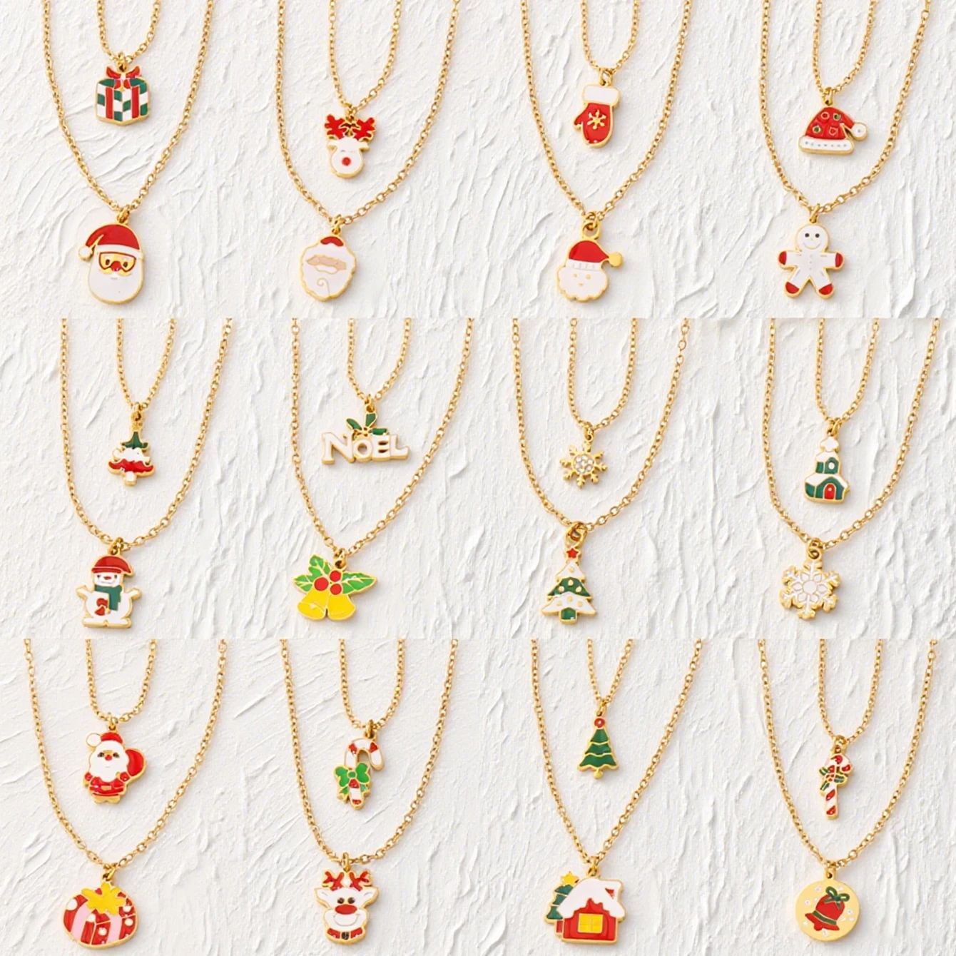 Stainless Steel Reindeer/Snowflake/Sock/Santa Claus Double L