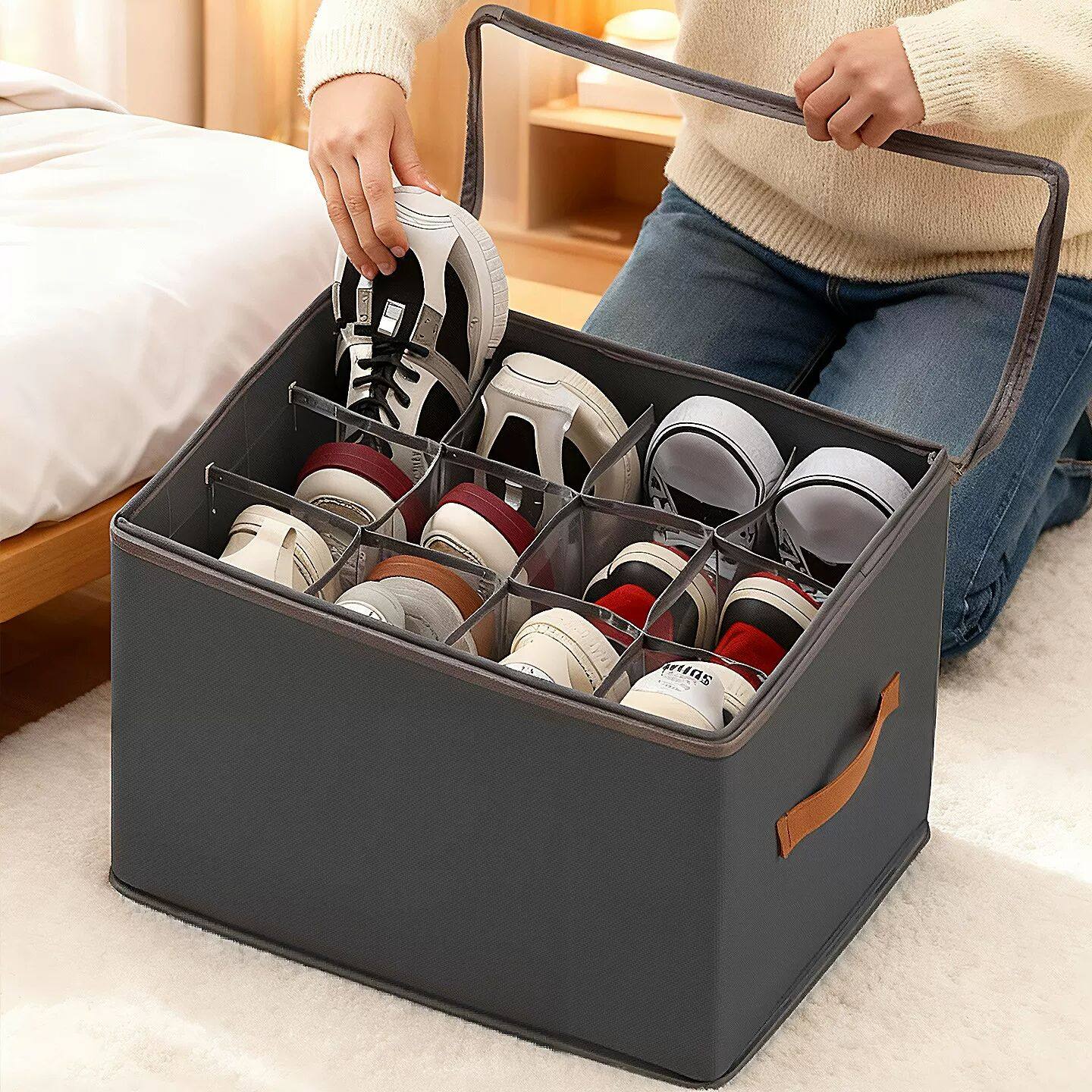 鞋子收纳神器宿舍家用透明鞋柜密封防尘整理鞋架放後备箱车载鞋盒