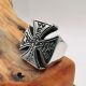 Fashi Stainless Ring Cross Biker 316L Jewelry Men Steel Punk