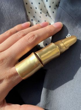 关节戒指欧美宫廷复古手指关节机械夸张哑光小众简约开口戒指