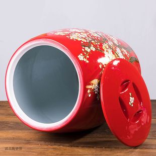 景德镇陶瓷米缸家用10斤20斤50斤防虫装米面桶防潮防霉密封陶瓷缸