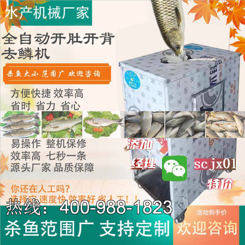 杀鱼全自动开肚开背去鳞一体机杀鱼机宰鱼机剖鱼鳞机商用全套小型